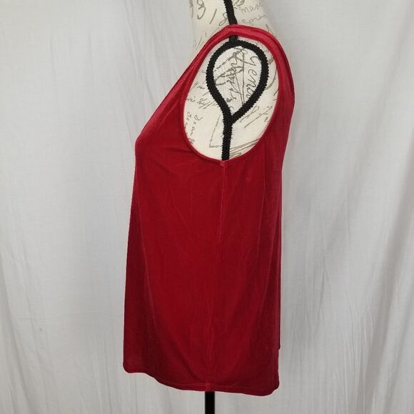 Gibson‎ Holiday Red Sleeveless Blouse Size XS - Picture 5 of 6